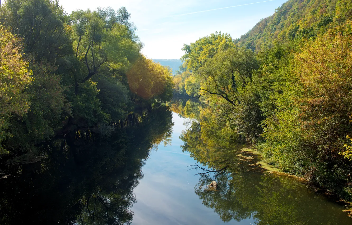 Фото обои лето, река, северная Болгария, Янтра, правый приток Дуная
