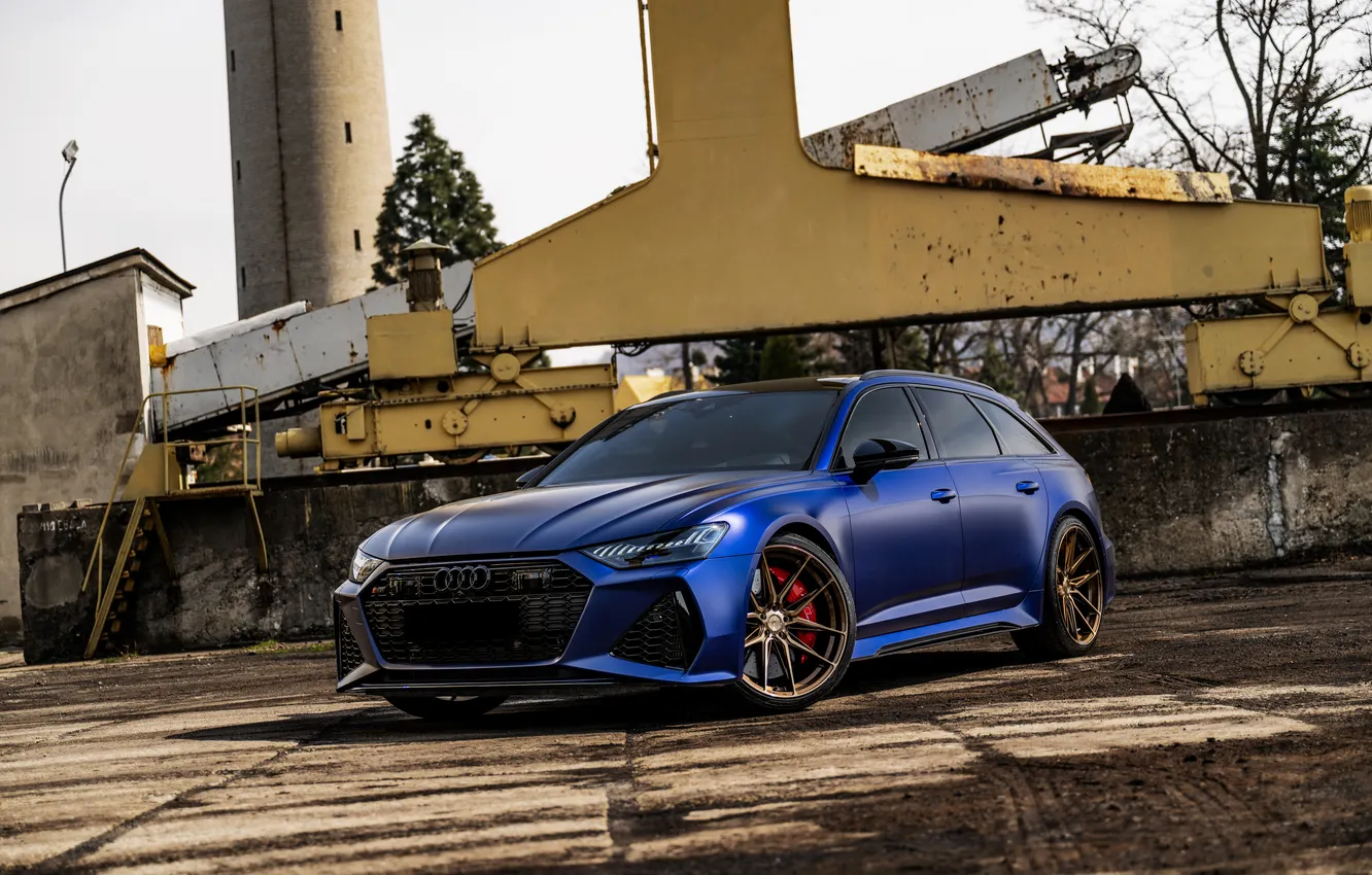 Фото обои Audi, Blue, Avant, RS6, Audi RS6