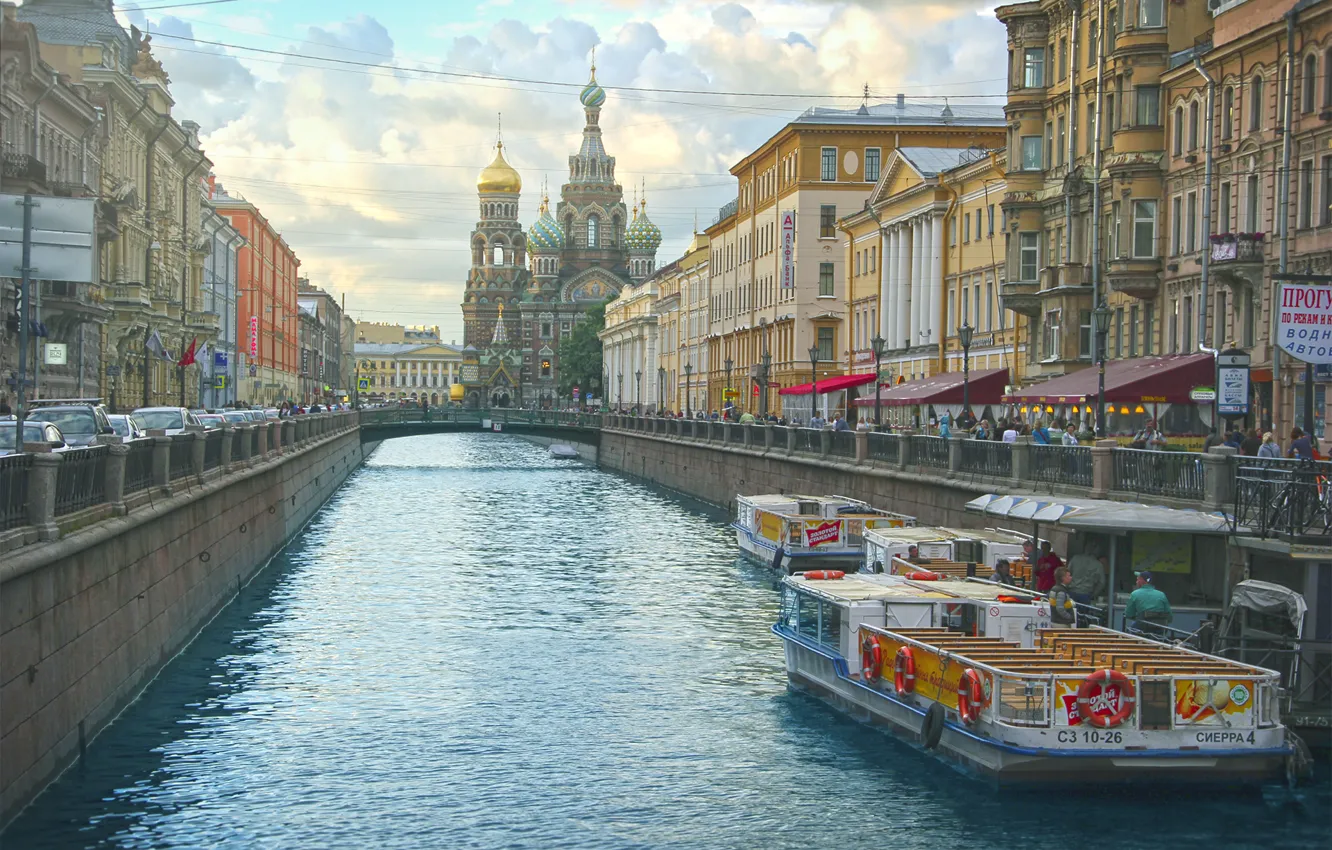 Фото обои город, канал, набережная, санкт-петербург, Спас на Крови