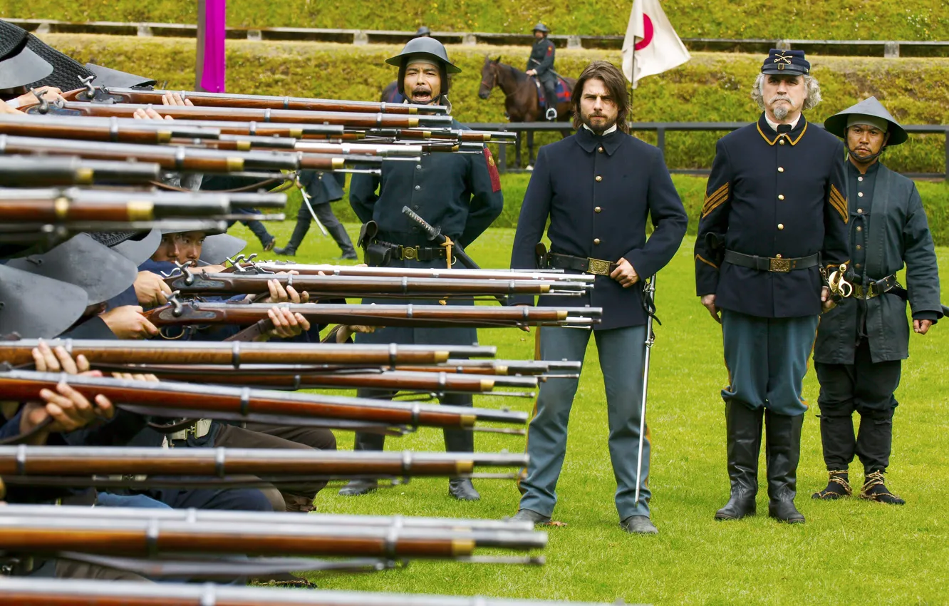 Фото обои солдаты, ружья, Том Круз, Tom Cruise, The Last Samurai, Последний Самурай