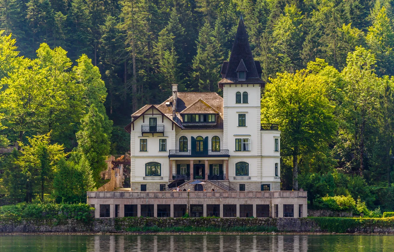 Фото обои озеро, Замок, архитектура, lake, castle, architecture