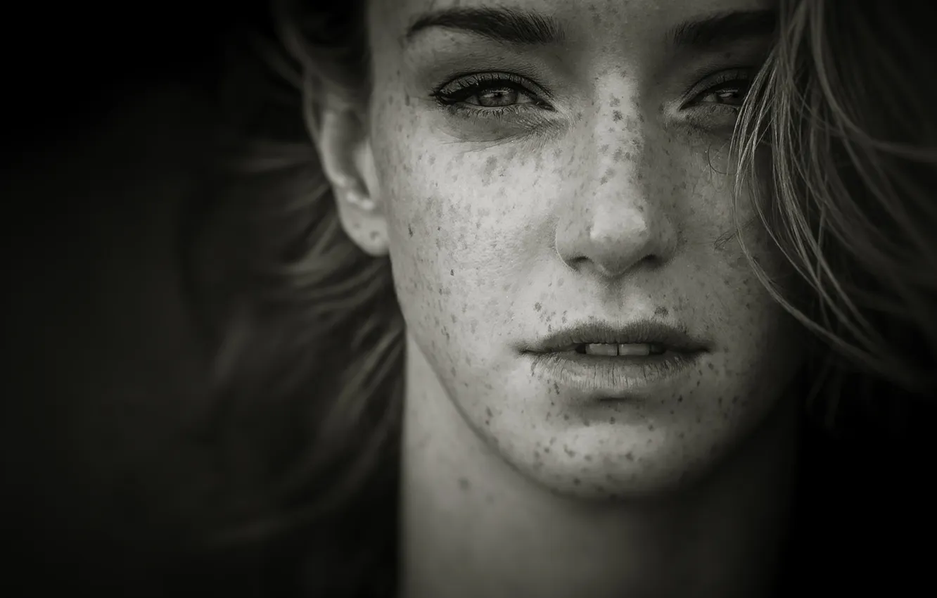 Фото обои портрет, веснушки, More freckles