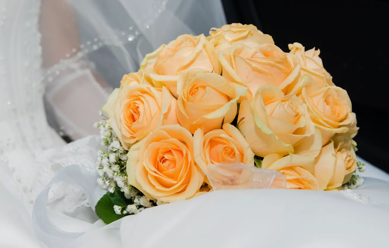Фото обои розы, букет, невеста, свадьба, roses, wedding, bouquets