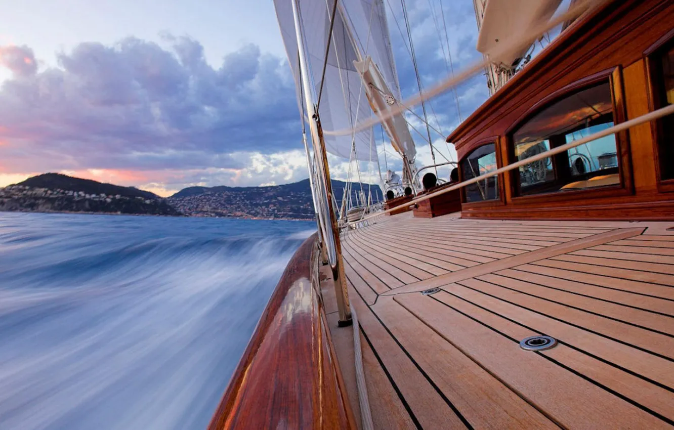 Фото обои море, волны, побережье, Франция, яхта, паруса, sailing in the French riviera