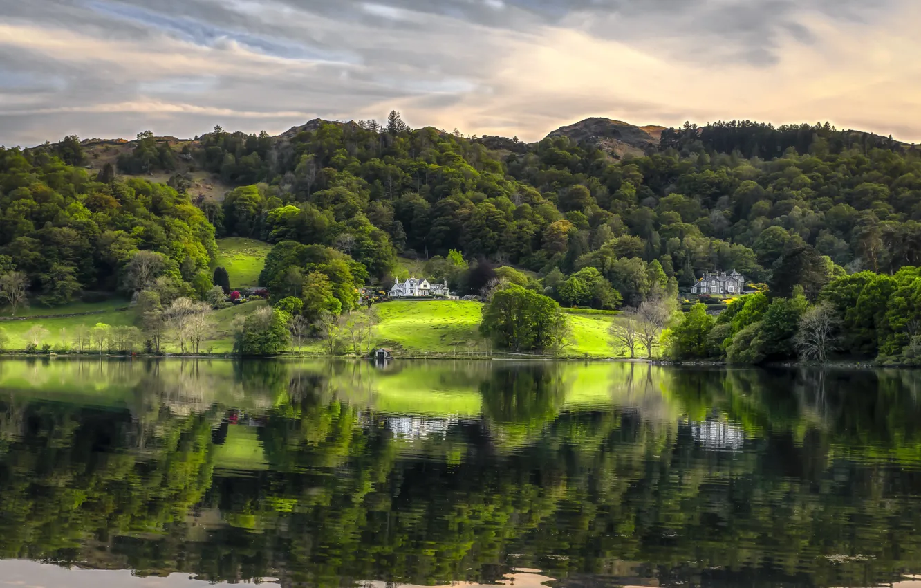 Фото обои England, Grasmere, Grasmere Lake