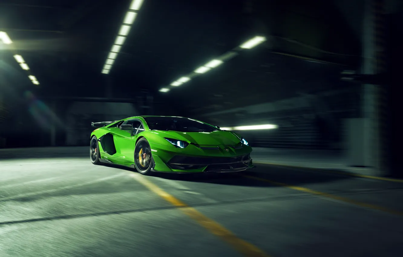 Фото обои скорость, Lamborghini, суперкар, Aventador, Novitec, SVJ, 2019, Aventador SVJ