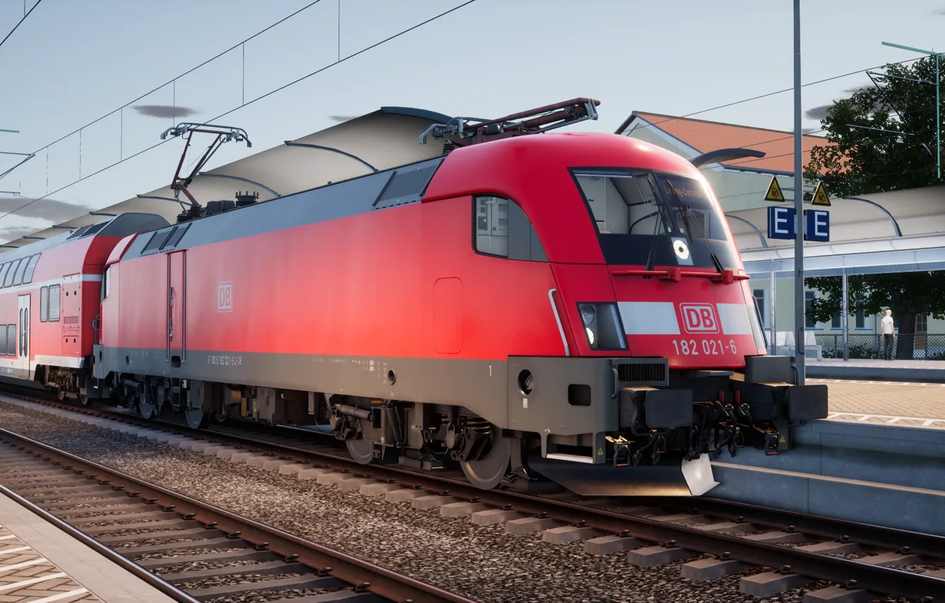 Фото обои Локомотив, Поезд, Электричка, Обои, Wallpaper, Deutschland, Railway, Railroad