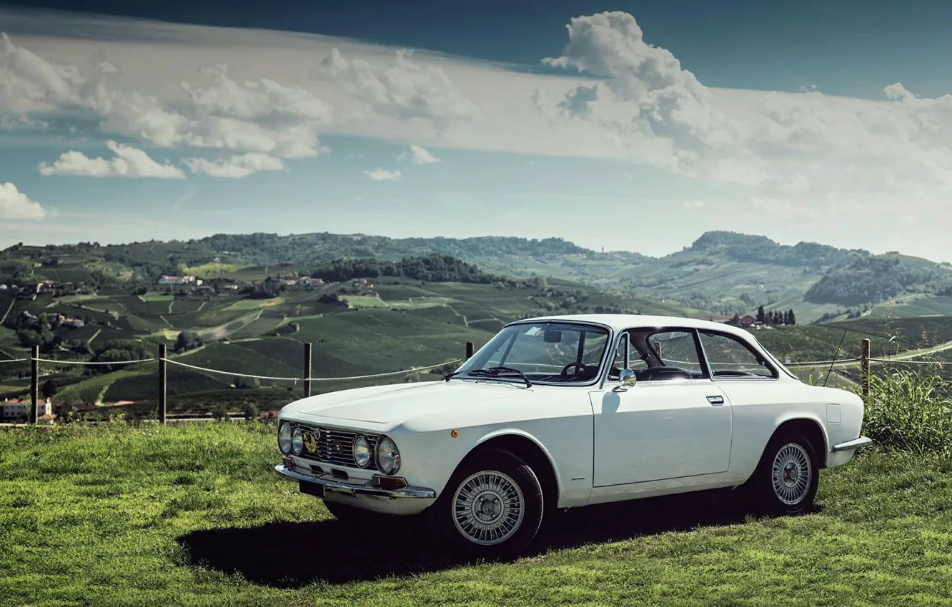Фото обои Белый, Ретро, Alfa Romeo, Classic, Альфа Ромео, Giulia