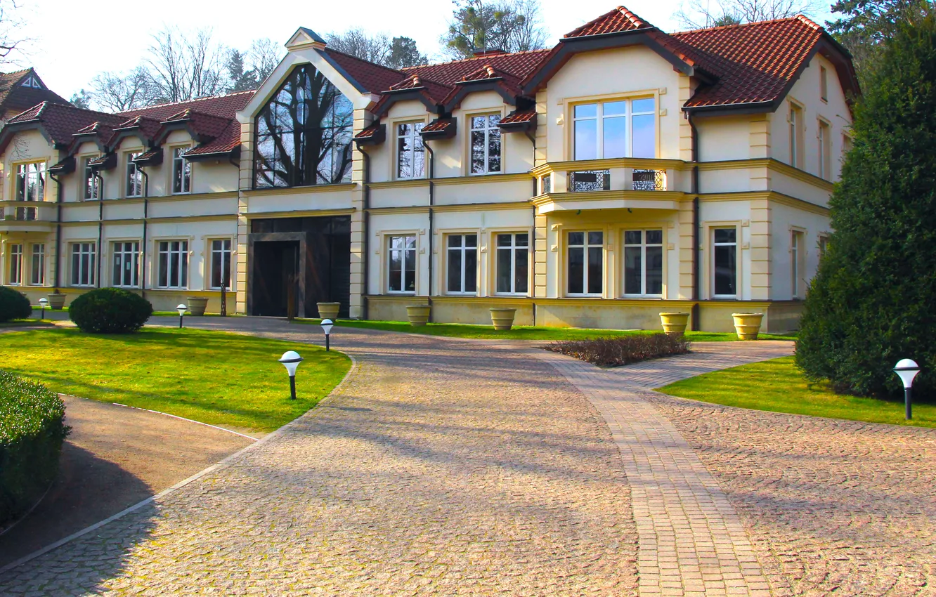 Фото обои house, park, alley