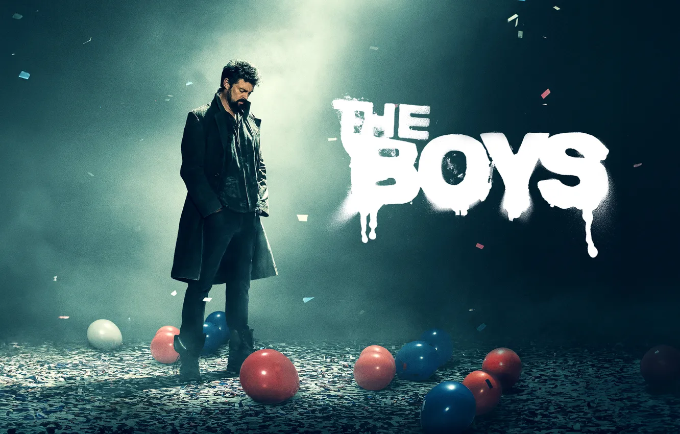 Фото обои надпись, сериал, постер, воздушные шарики, TV Series, Карл Урбан, Karl Urban, Пацаны