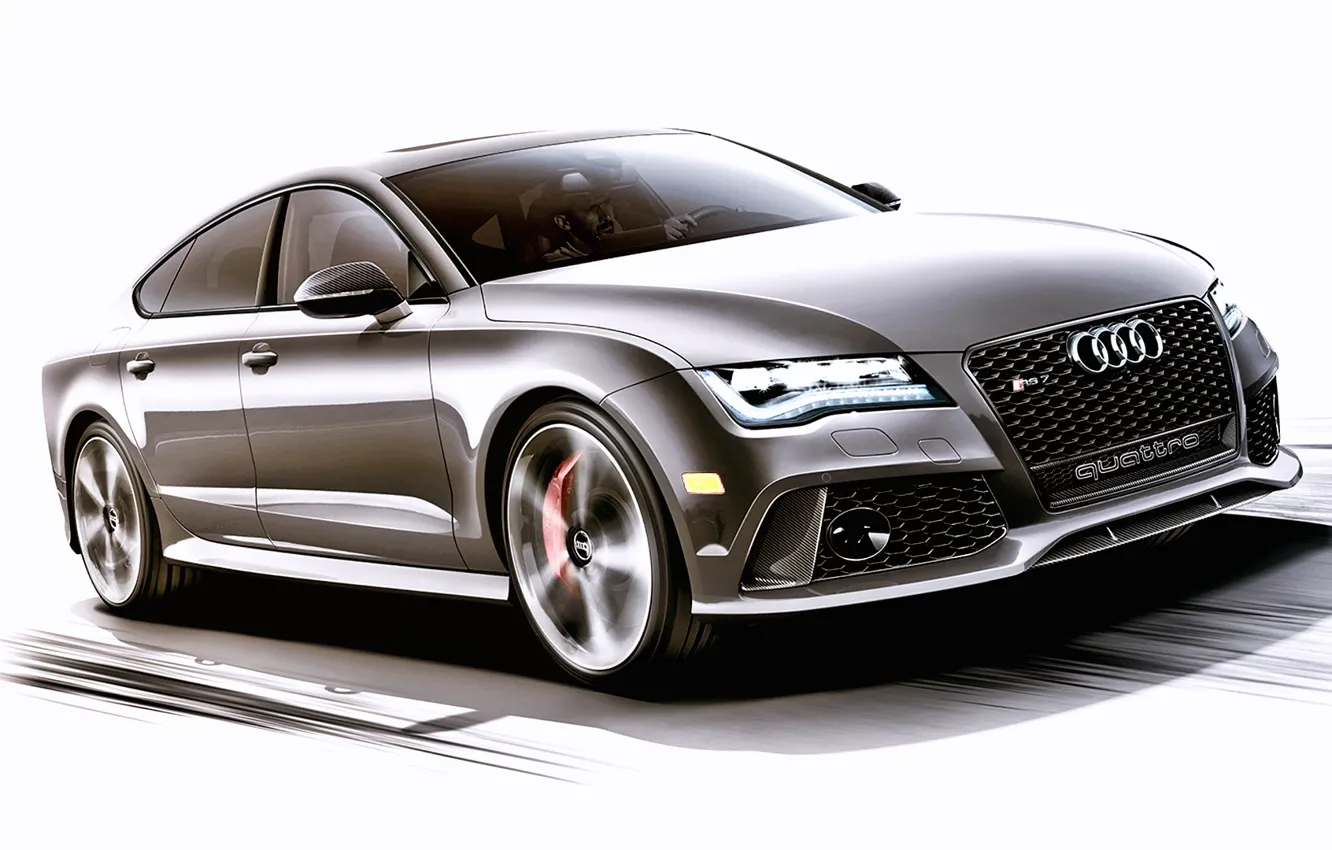 Фото обои Concept, Audi, ауди, концепт, белый фон, седан, RS 7