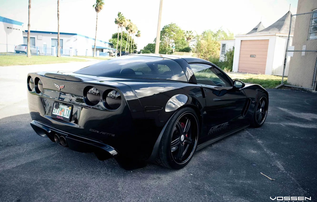 Фото обои машины, black, chevrolet, cars, vossen