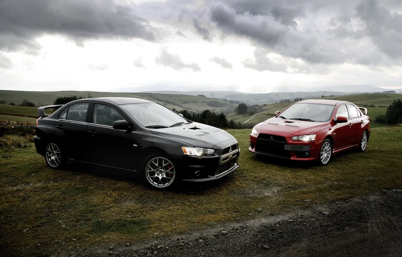 Фото обои Красный, Япония, Mitsubishi, Lancer, Japan, Чёрный, Car, Лансер