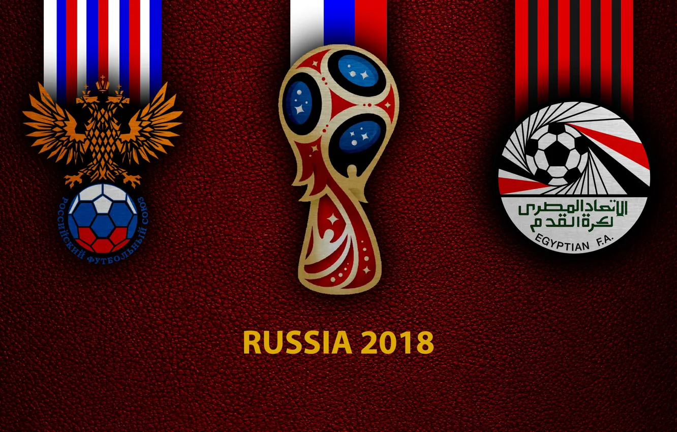Фото обои wallpaper, sport, logo, football, FIFA World Cup, Russia 2018, Russia vs Egypt