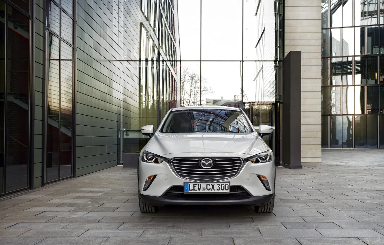 Фото обои белый, Mazda, мазда, паркетник, 2015, CX-3