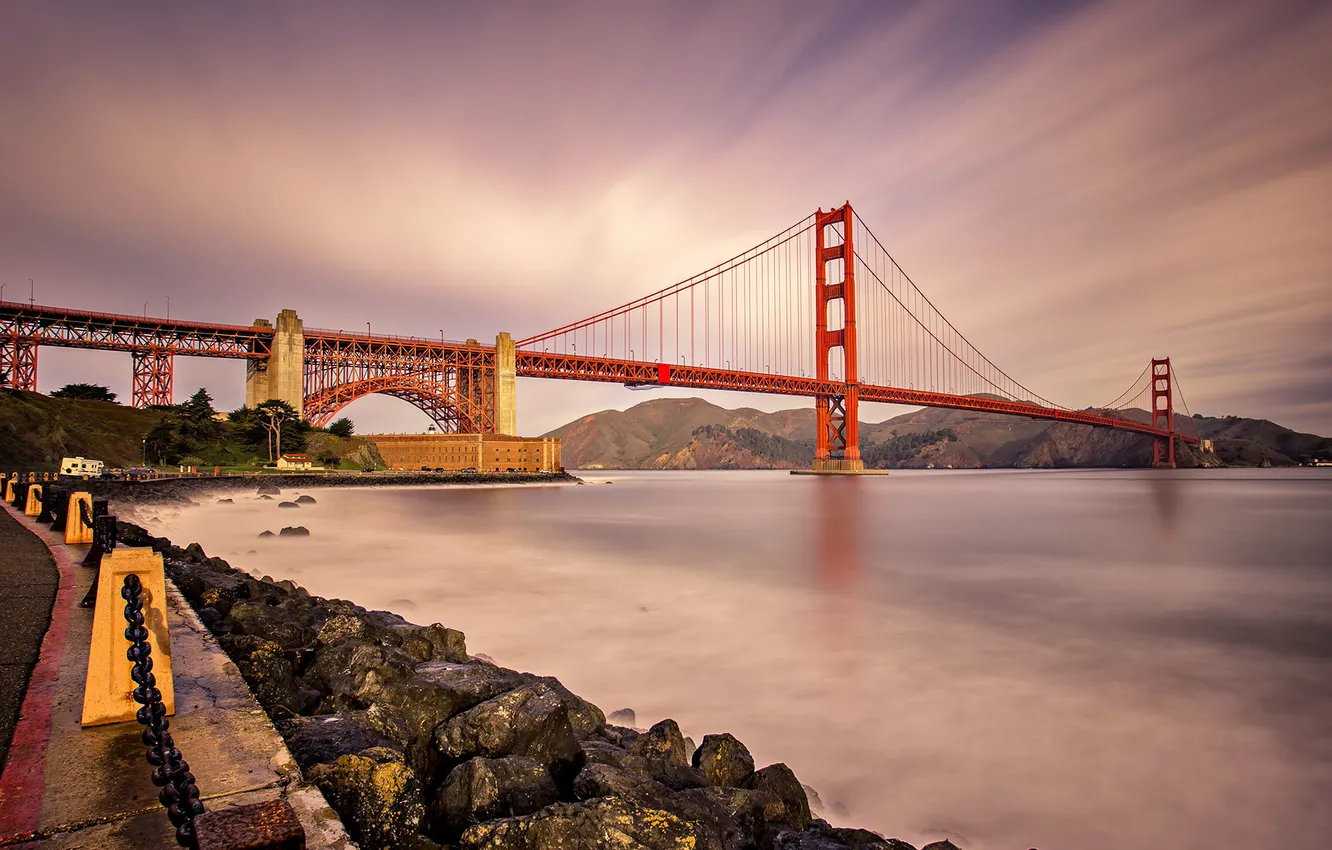 Фото обои Калифорния, Сан-Франциско, мост Золотые ворота