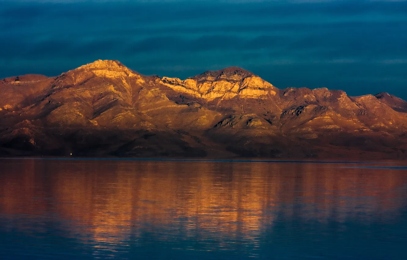 Фото обои вода, горы, природа, озеро, отражение, утро