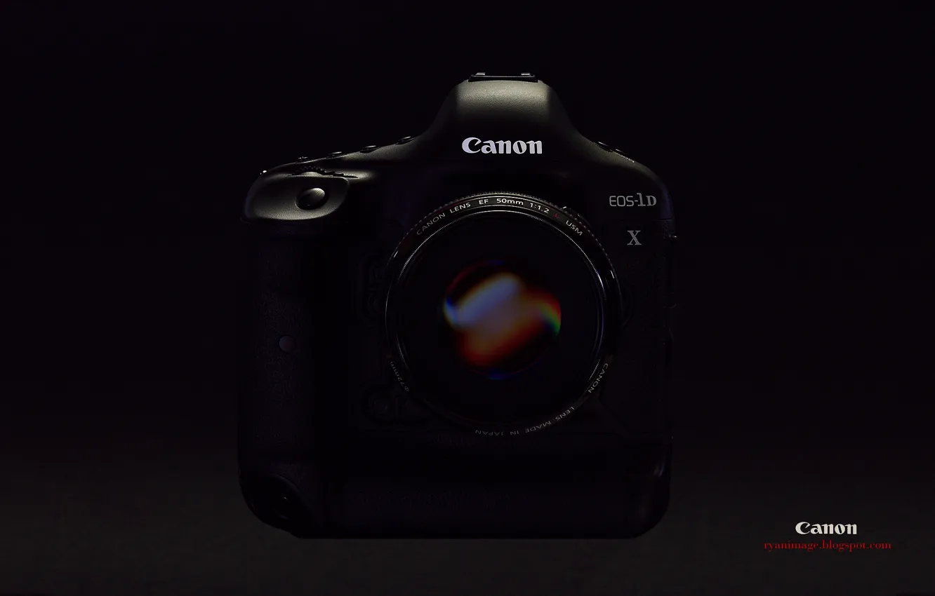 Фото обои обои, фотоаппарат, черный фон, Canon, 1Dx