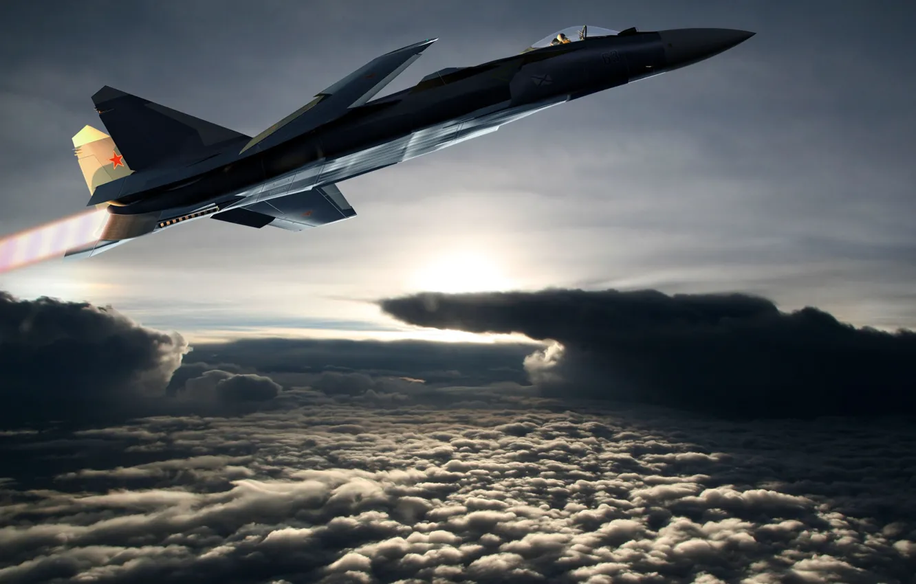 Фото обои Russia, Mig, air force, red star, Russian army, fighter aircraft, SU-47
