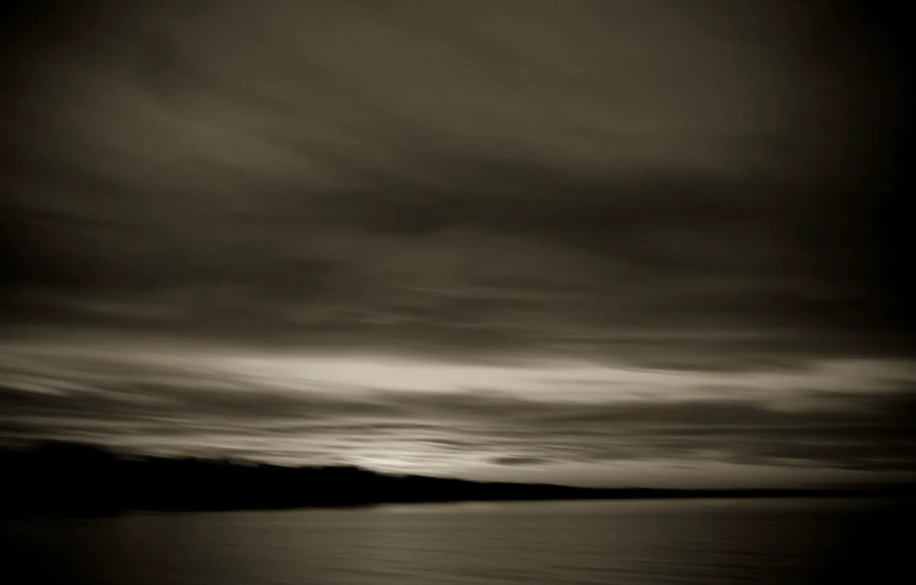 Фото обои river, sky, grey, clouds, evening, scenery, horizon, Bay