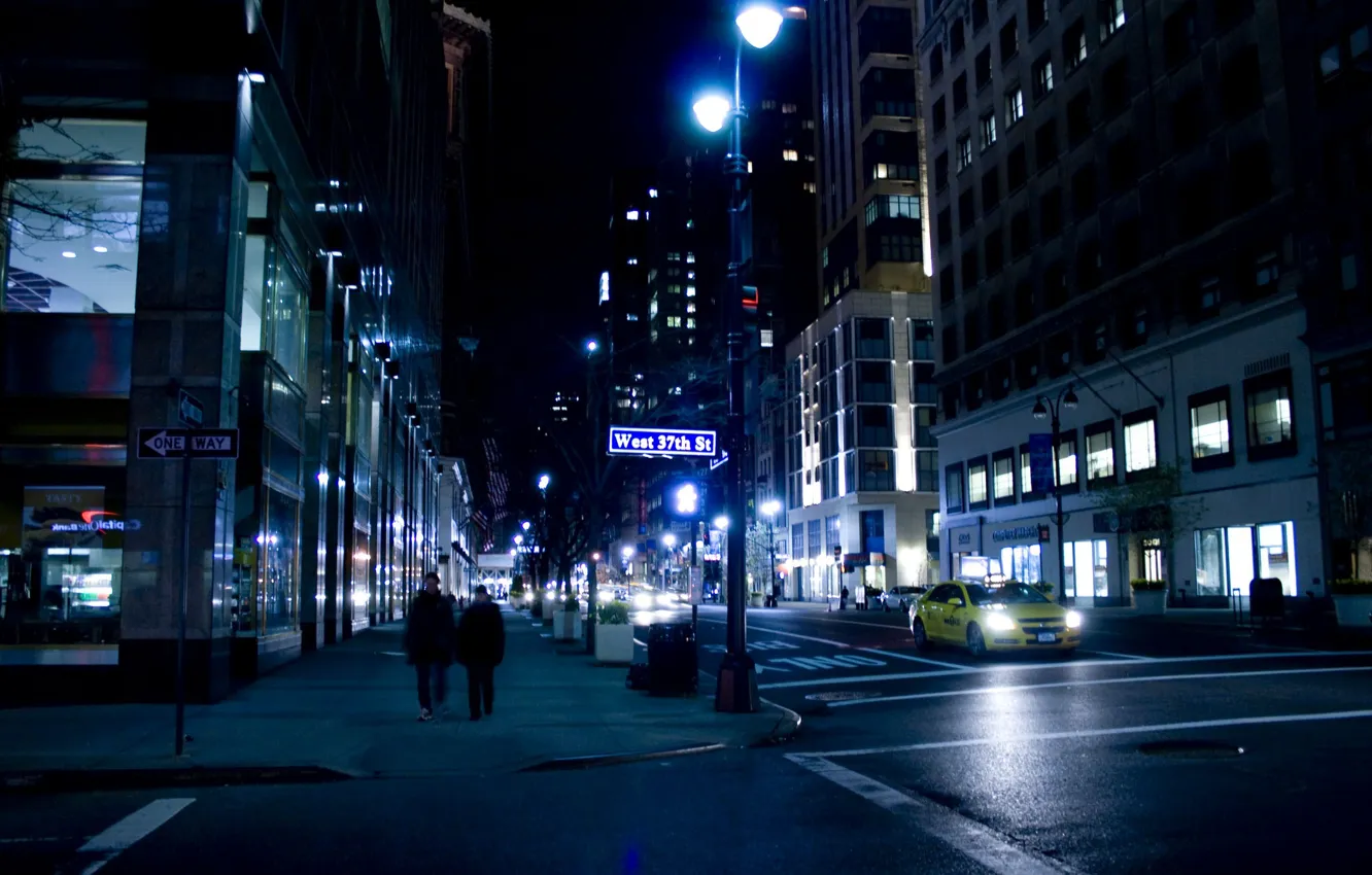 Фото обои ночь, улица, нью-йорк, night, New York City, nyc