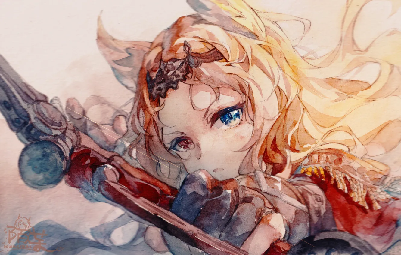 Фото обои девушка, лук, ушки, Arknights, Archetto