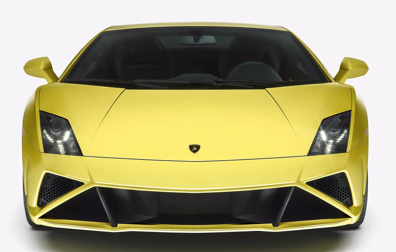 Фото обои Lamborghini, вид спереди, желтая, ламборгини, галлардо, Gallardo LP560-4