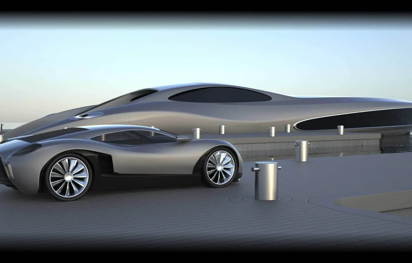 Фото обои car, yacht, futuristic, &amp;