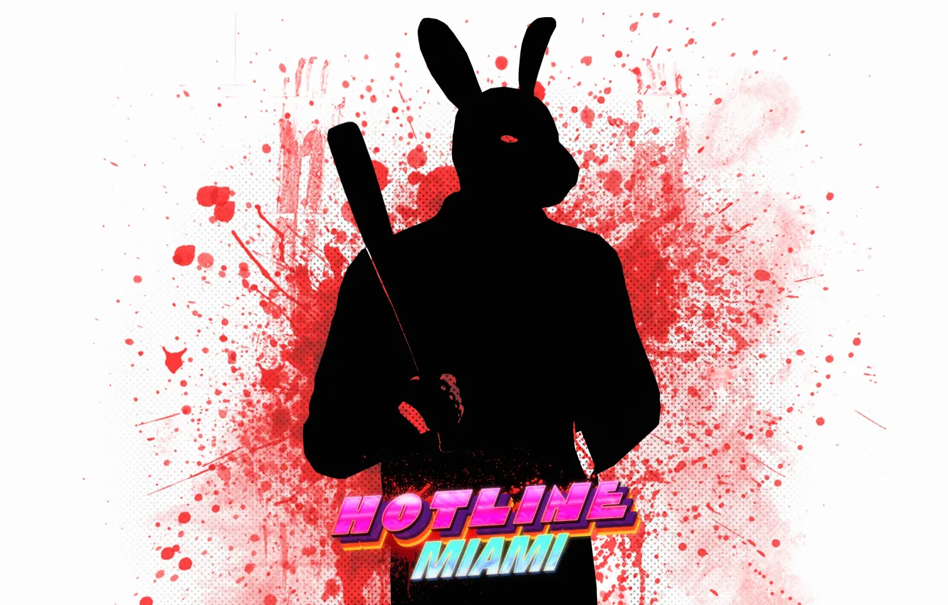 Фото обои кровь, лого, games, Hotline Miami