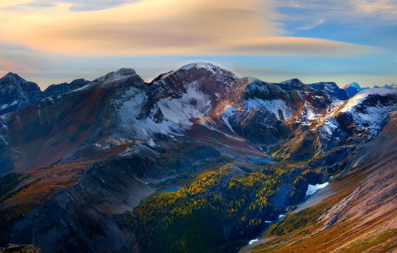Фото обои autumn, mountains, lakes, Canadian Rockies