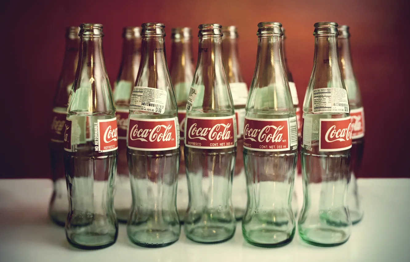Фото обои вода, стиль, настроение, бутылки, напитки, coca-cola, кока-кола