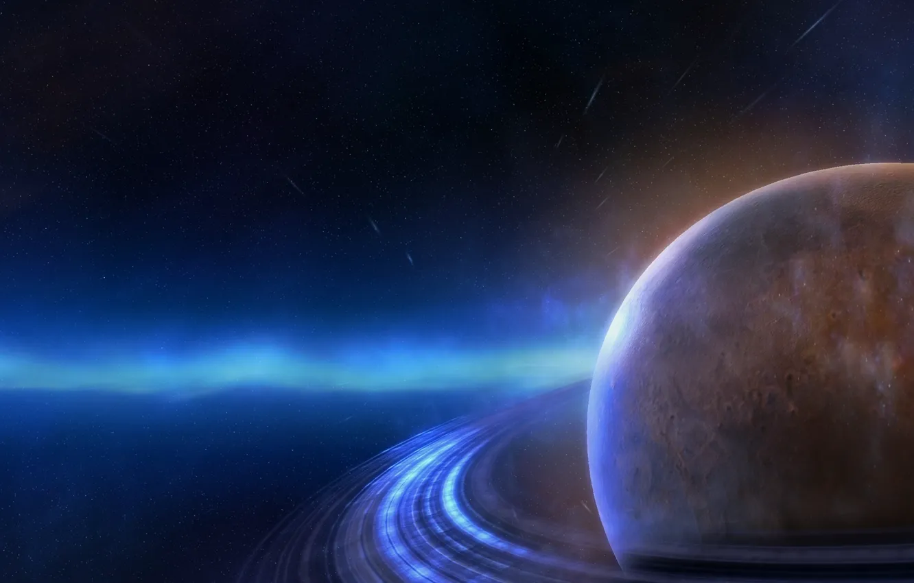 Фото обои blue, cosmos, planet