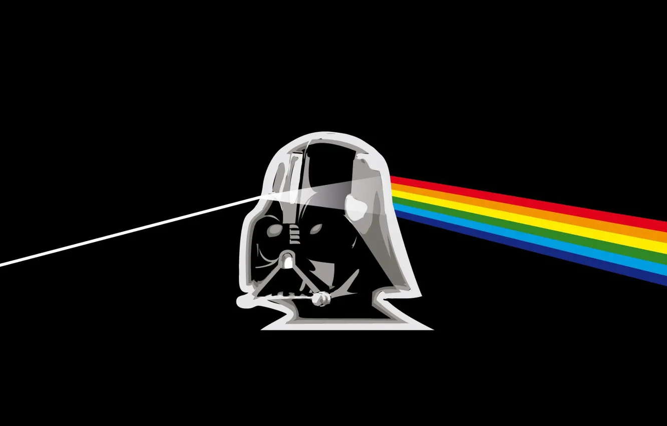 Фото обои черный, звездные войны, rainbow, Dark Side, Pink Floyd