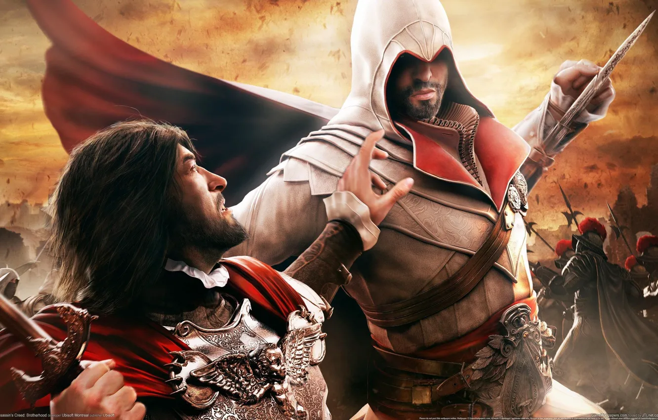 Фото обои Нож, Удар, Убийца, Brotherhood, Assassin's Creed