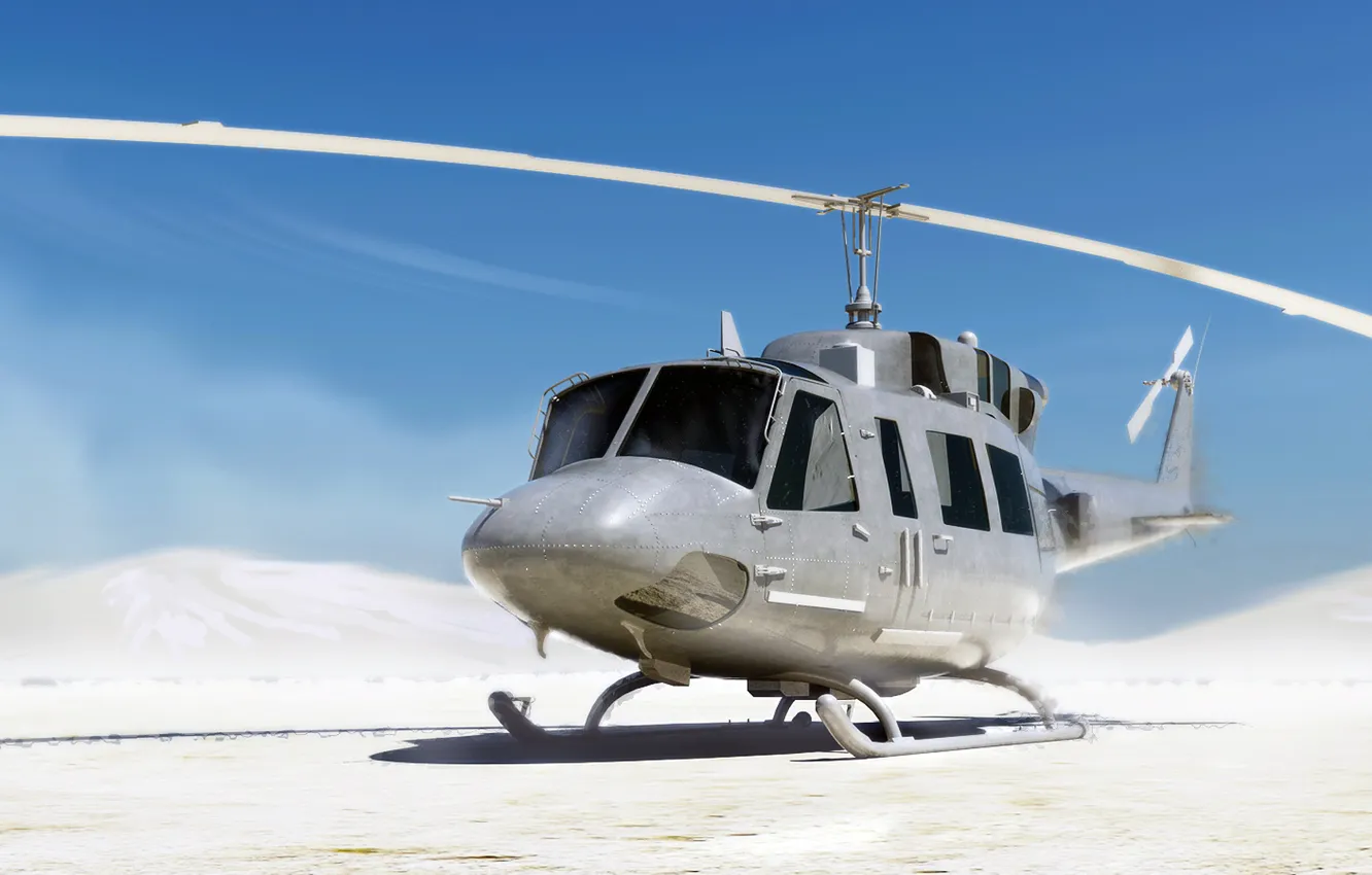 Фото обои Bell, UH-1, Iroquois, Huey, Bell Helicopter Textron, американский многоцелевой вертолёт