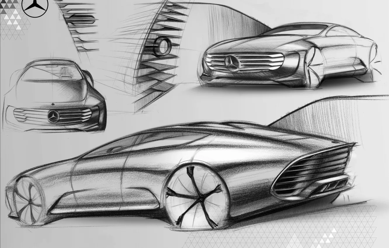 Фото обои Mercedes-Benz, рисунки, экстерьер, 2015, Intelligent Aerodynamic Automobile, Concept IAA