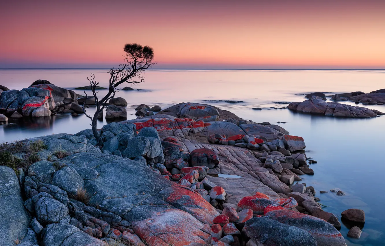 Фото обои sunrise, Australia, Tasmania, Binalong Bay, Tassie