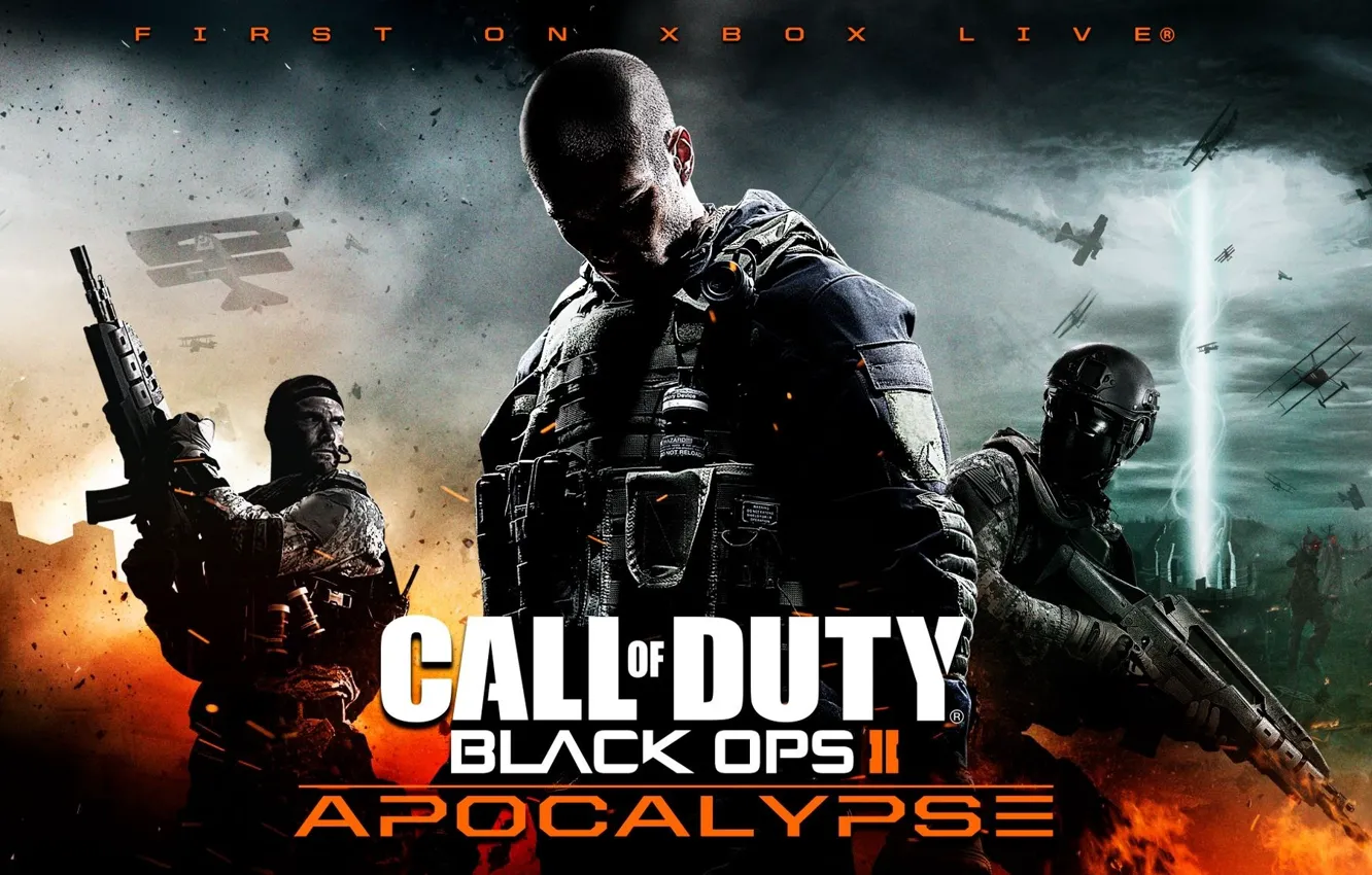 Фото обои пистолет, оружие, война, арт, автомат, солдаты, Apocalypse, Call of Duty Black Ops 2
