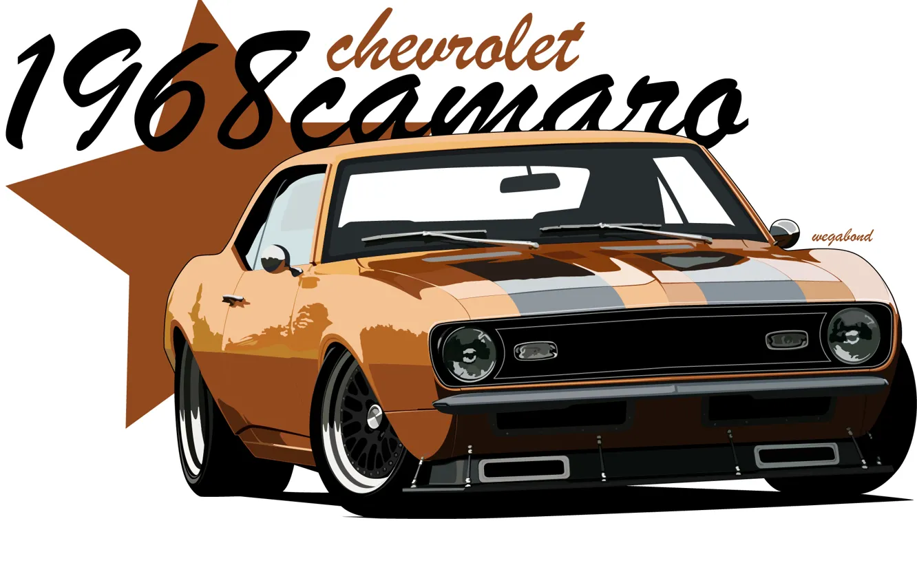 Фото обои vector, chevrolet, muscle, 1968, chevy, 1968chevy