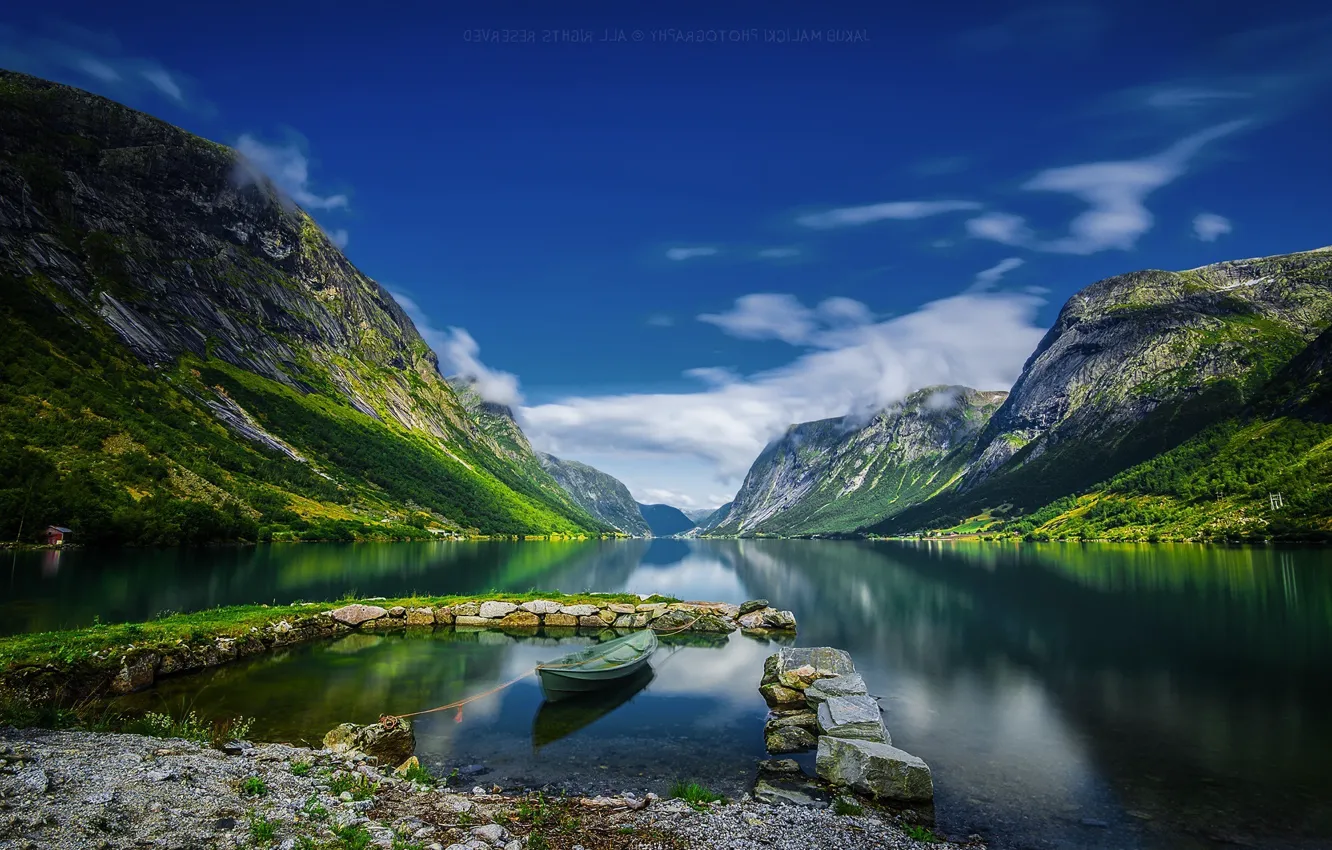 Фото обои Landscape, water, Norway, Fjord, Kjøsnesfjorden, Jakub Malicki