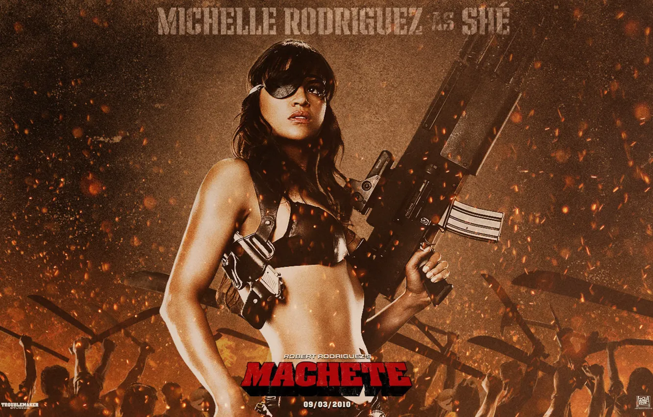 Фото обои Мишель, Родригес, Michelle, Мачете, Machete, Rodriguez
