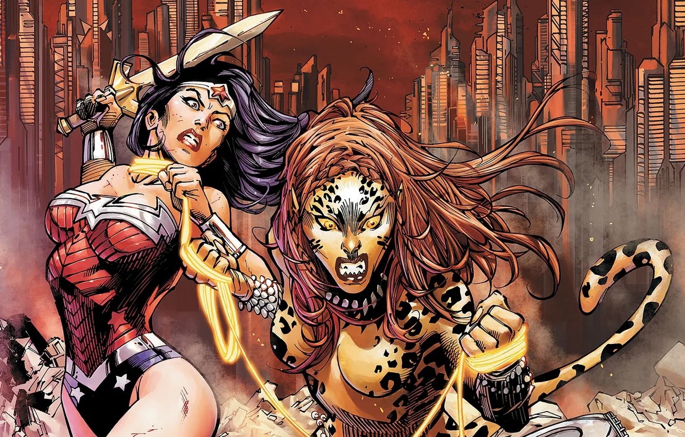 Фото обои Wonder Woman, DC Comics, Диана, Diana, Амазонка, Чудо-Женщина