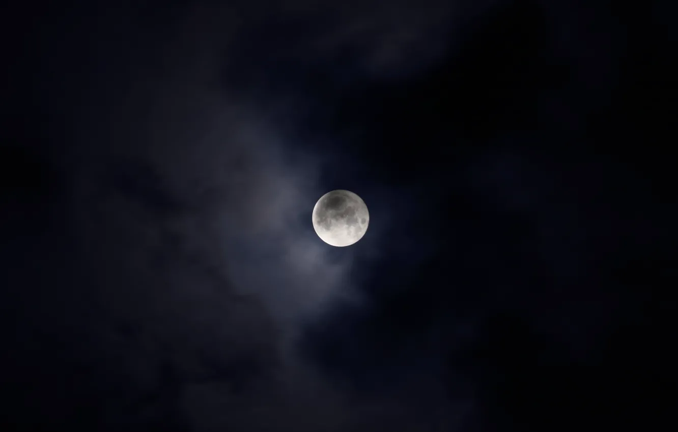 Фото обои moon, cloudy night, Full moon