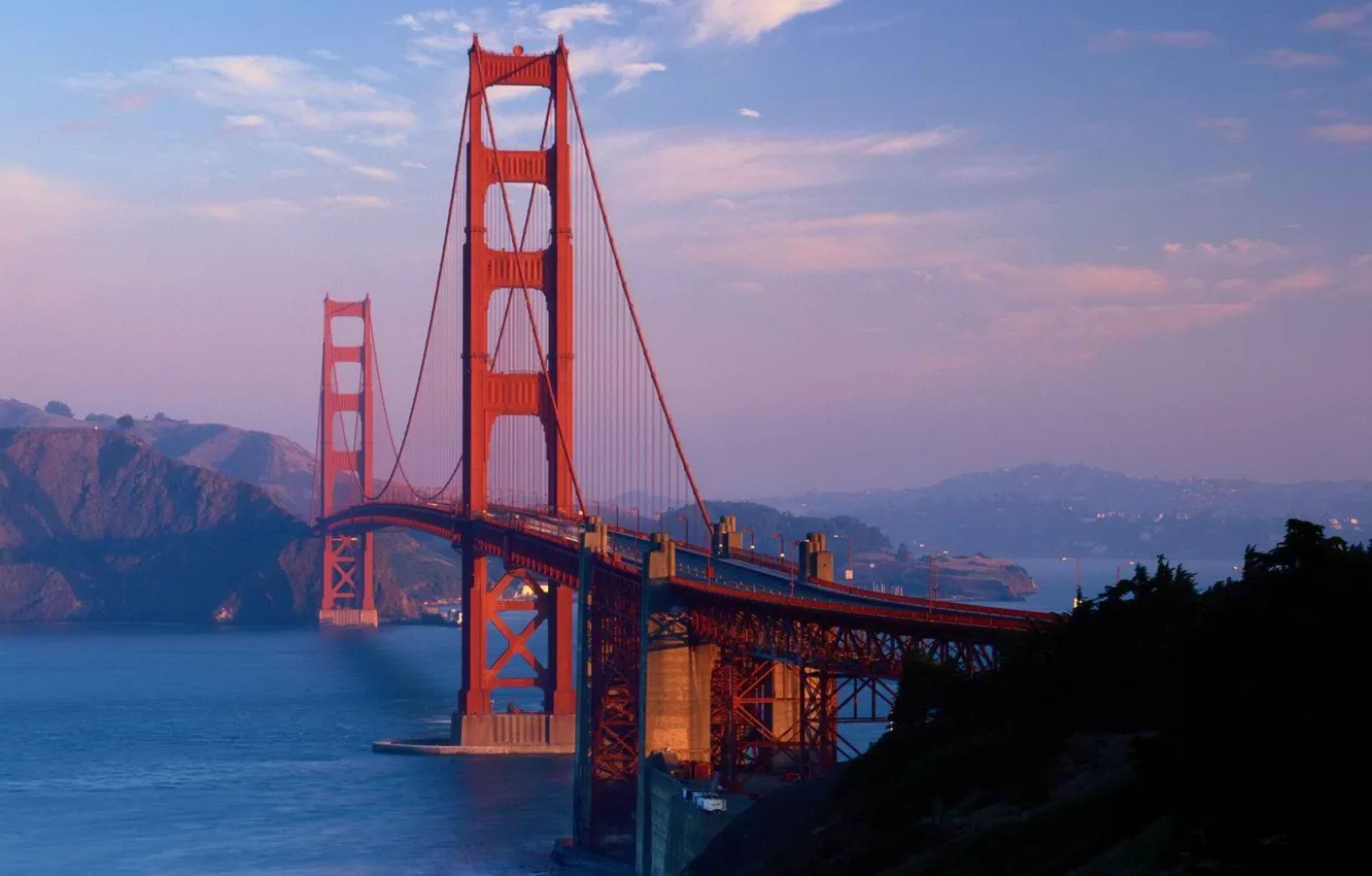 Фото обои небо, мост, Сан-Франциско, Золотые Ворота
