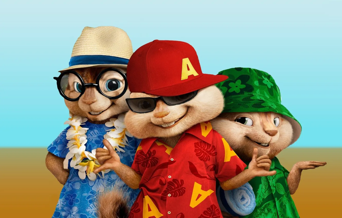 Фото обои cinema, hat, movie, film, animated film, animated movie, Alvin and the Chipmunks