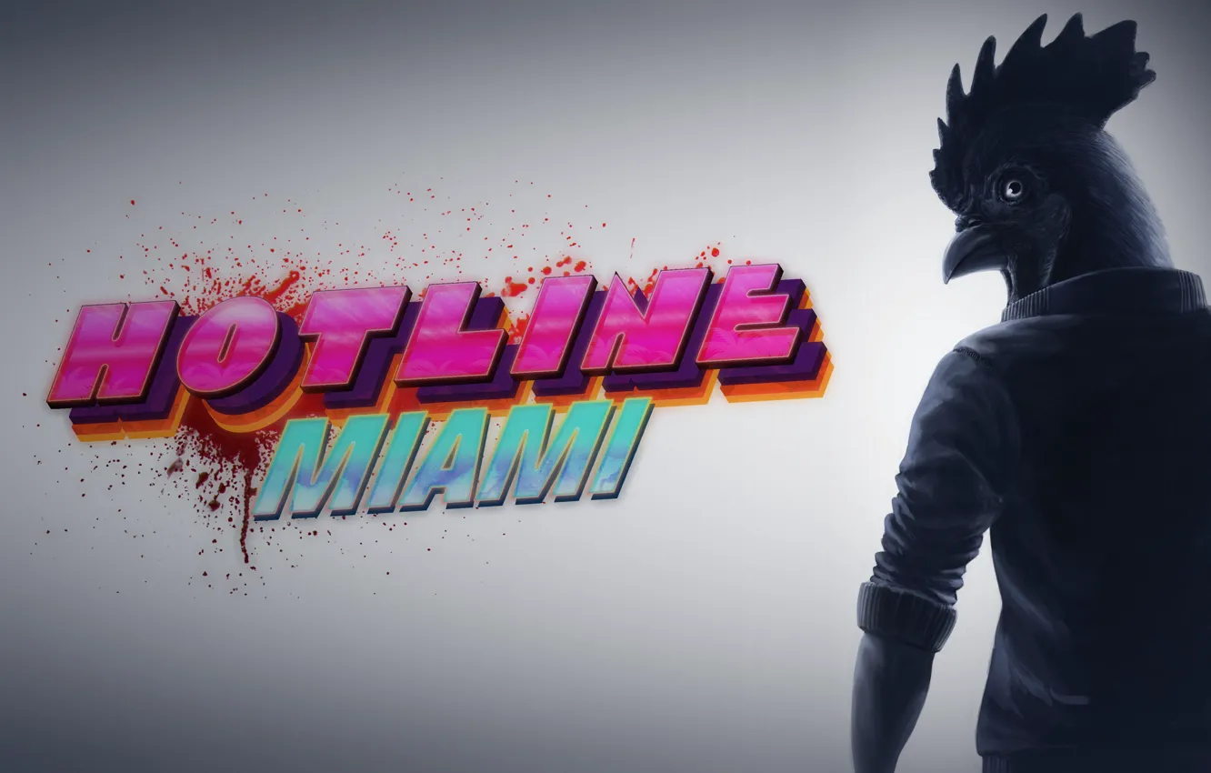 Фото обои Art, Miami, Game, Richard, Hotline Miami, Retrowave, Synthwave, Hotline
