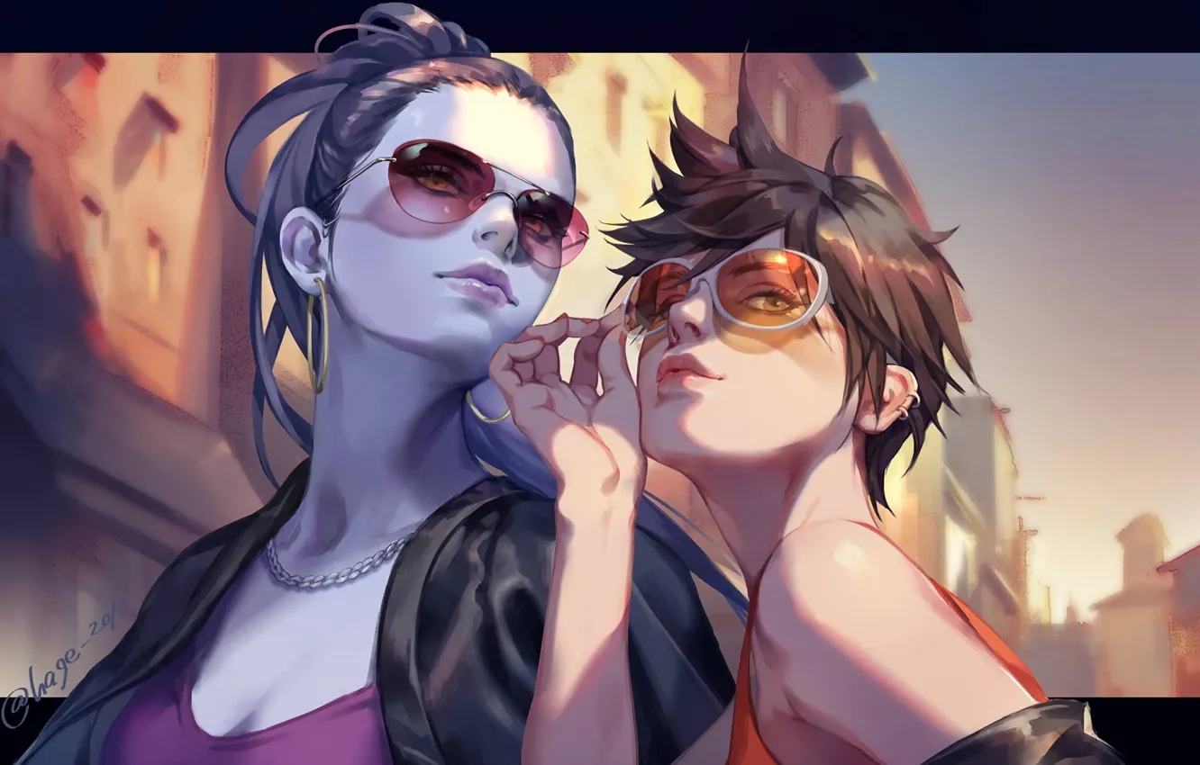 Фото обои Sunglasses, Overwatch, Tracer, Widowmaker, Amélie Lacroix