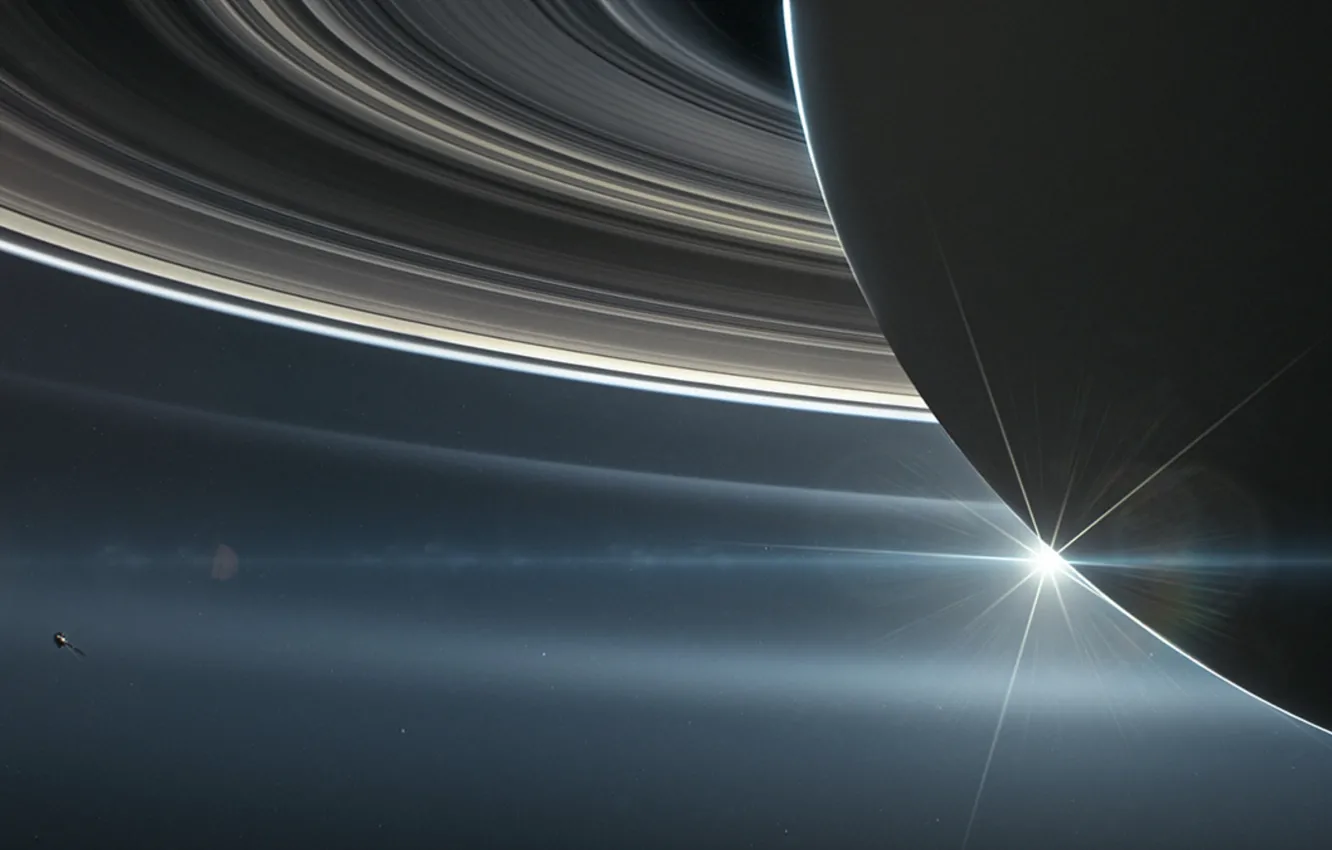 Фото обои кольца, Сатурн, открытый космос