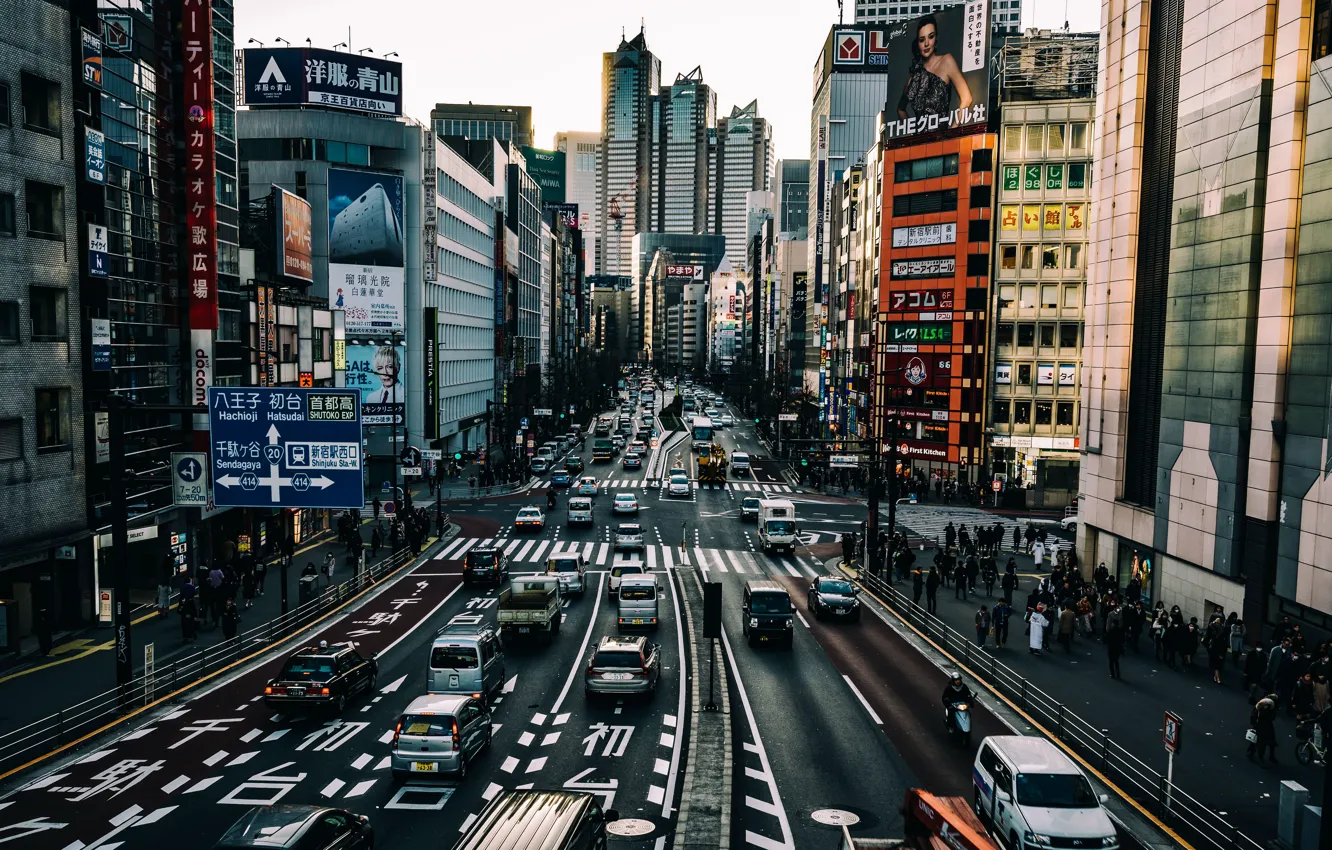 Фото обои город, улица, Токио