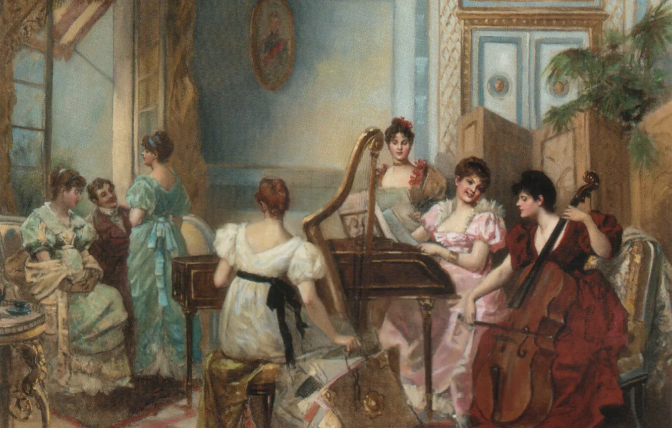 Фото обои French, 19th/20th Century, BREVAL, Christie's, THE CONCERT IN THE SALON